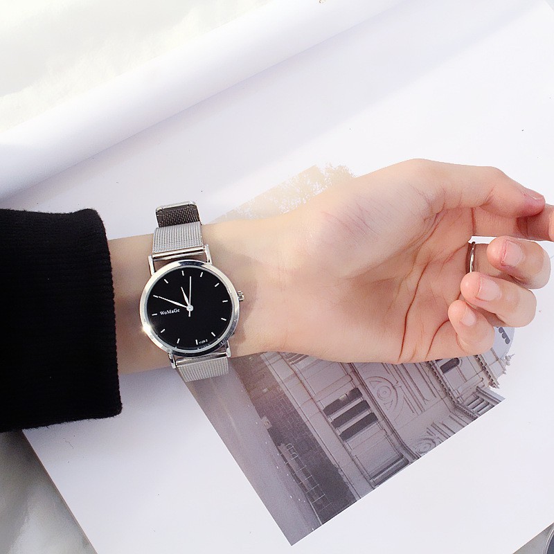 (giá sỉ) đồng hồ thời trang Nam Nữ Dây lưới Kim loại Womage Cặp W79