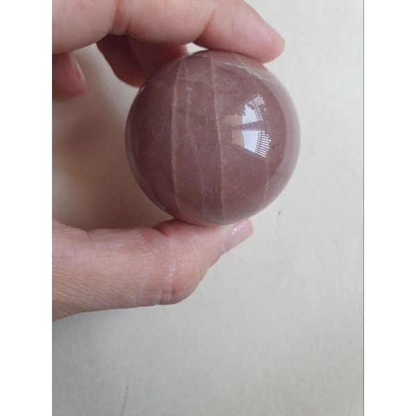 Đá rose gold sunstone hình cầu mini sphere đường kính 3.8 cm 77gram