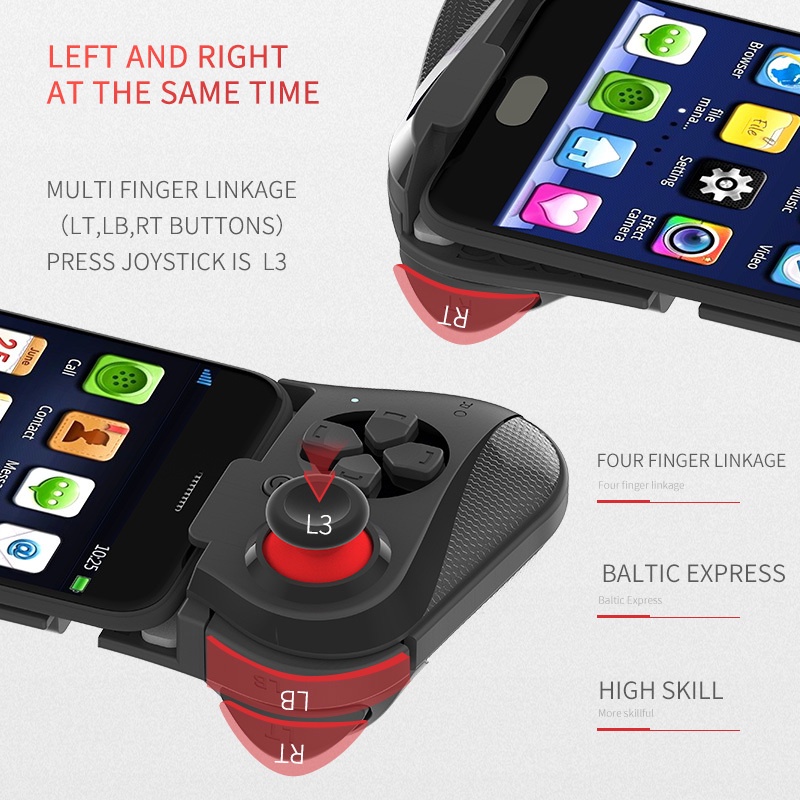 (Quà tặng trị giá 99k) Tay Cầm Chơi Game Mobile Bluetooth 058 tặng kèm củ sạc iphone chất lượng cao