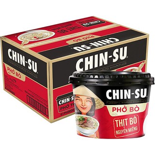 THÙNG 12 HỘP PHỞ BÒ CHIN-SU THỊT BÒ NGUYÊN MIẾNG 132G