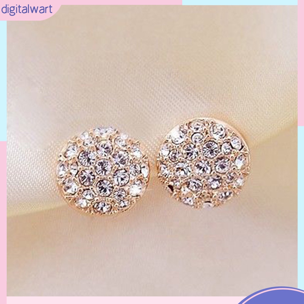 Khuyên Tai Tròn Đính Đá Thời Trang Thanh Lịch Dành Cho Nữ