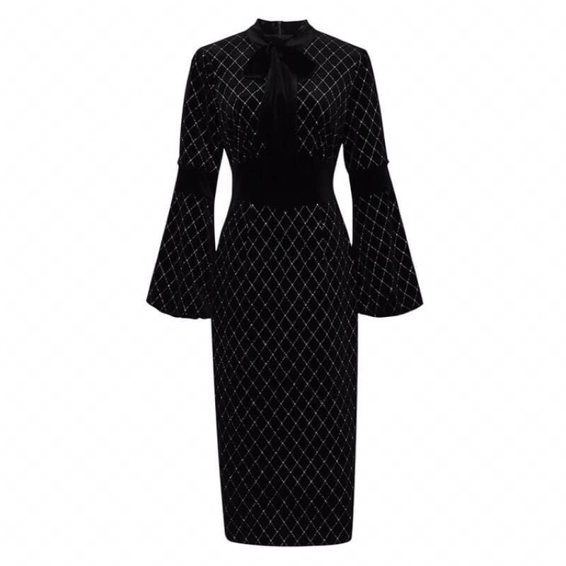 Đầm nhung nữ cao cấp thiết kế dáng ôm tôn dáng sang chảnh NP1555