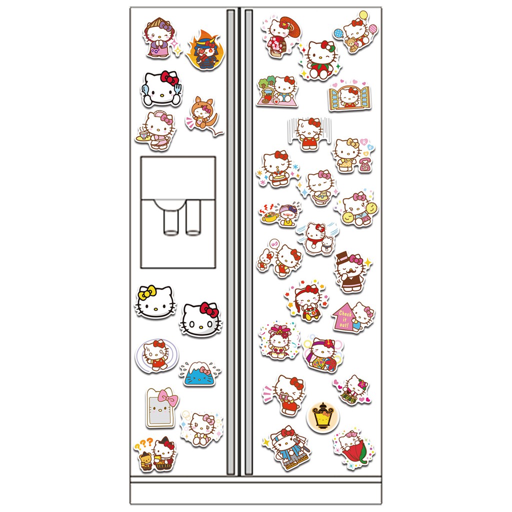 Set 100 Hình Dán Hello Kitty Chống Thấm Nước Dùng Để Trang Trí