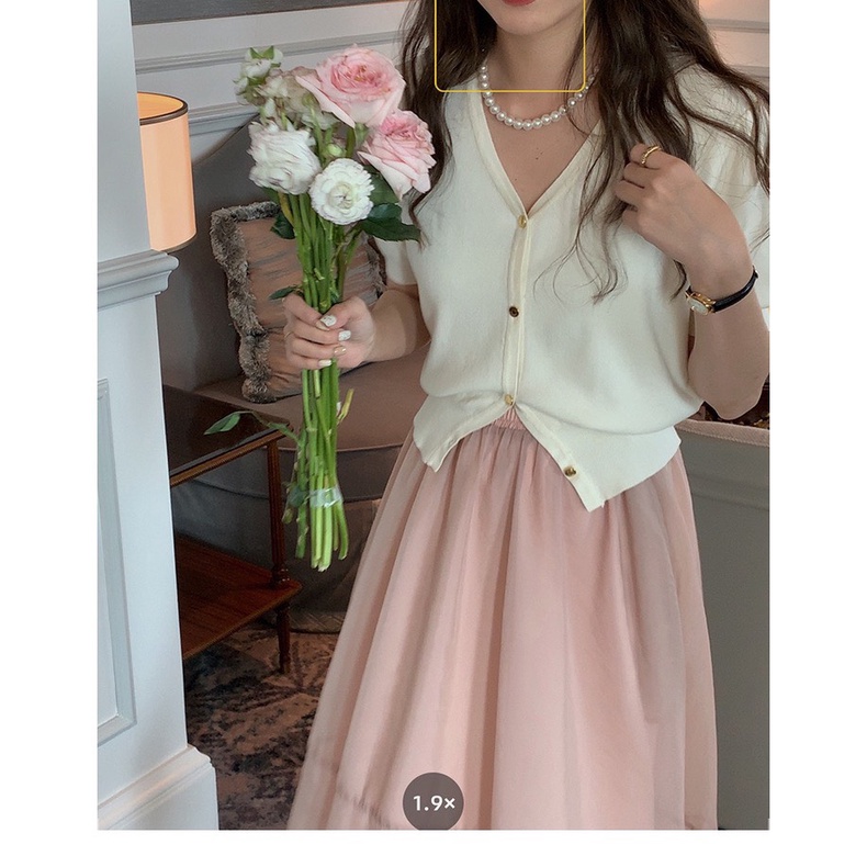 Chân váy xoè nhún li vải tơ óng Hàn Ulzzang style 🌸 Hàng Quảng Châu
