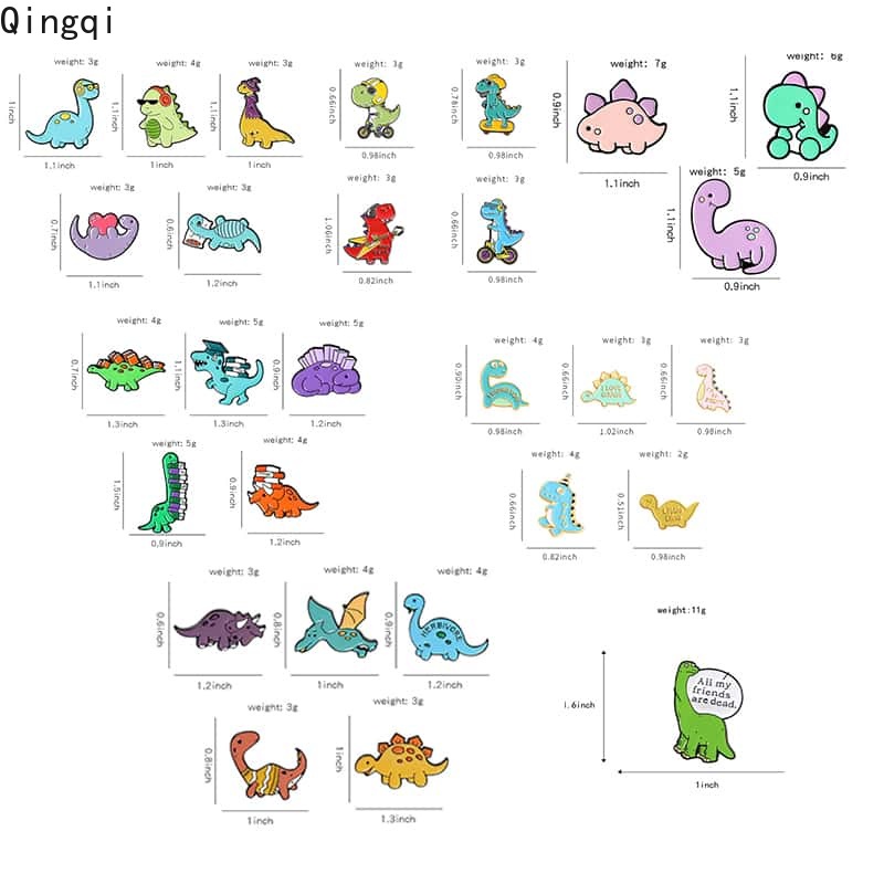 Huy hiệu cài áo Miss Zoe hình khủng long cho bé