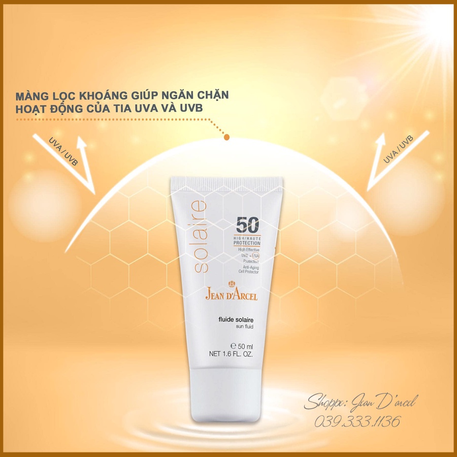 [CHÍNH HÃNG] Sữa chống nắng SPF50 Jean D'Arcel _ Jean Darcel Sun Fuild 50ml