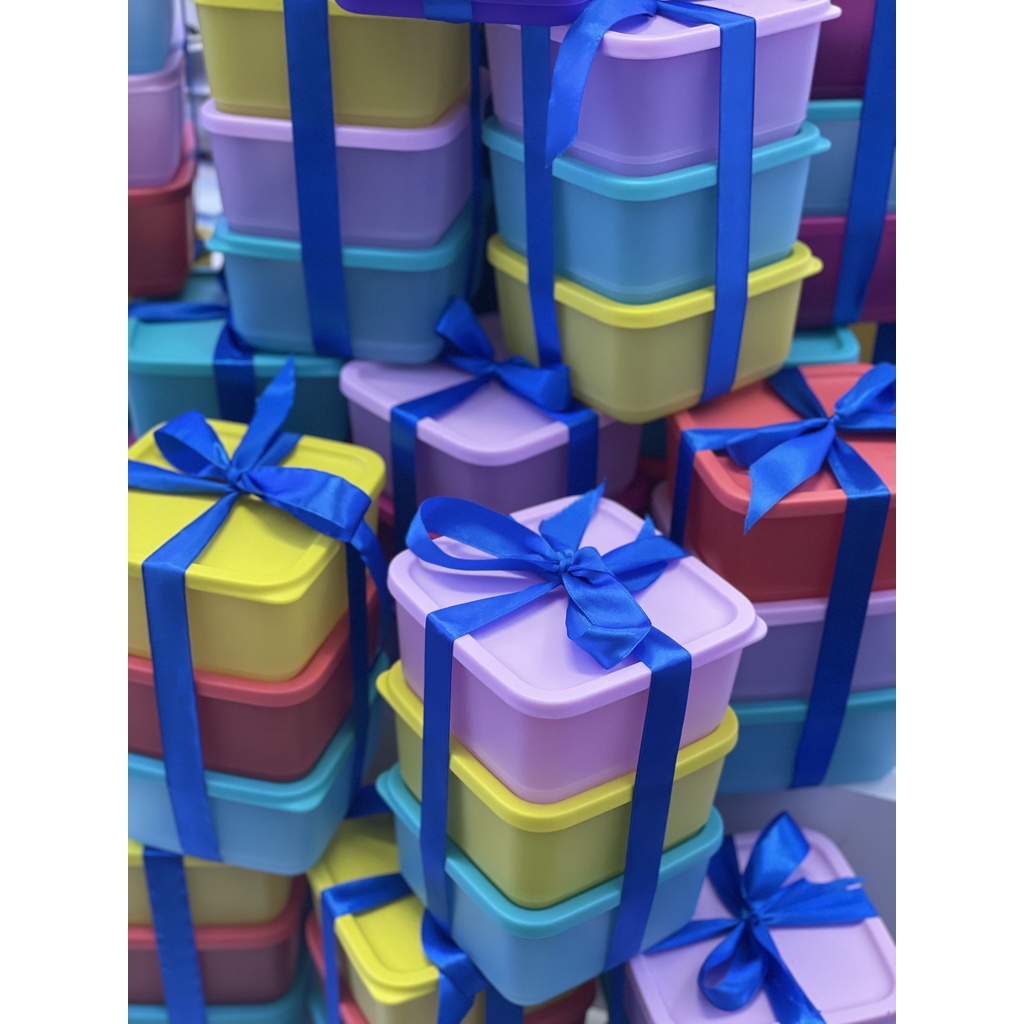 Bộ Hộp BQTP Đa Năng Ngăn Mát Và Đồ Khô Small Square Round 4 Hộp 650ml Tupperware