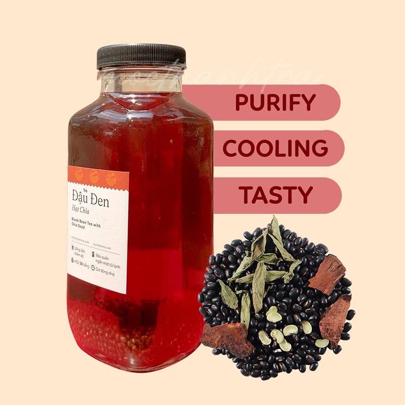 [TẶNG] 1 chai nước đậu mát pha sẳn 500ml, ĐH Túi 1kg Đậu Cỏ ngọt Hà thủ ô (chia sẳn túi lọc 50G) Mộc Thanh trà