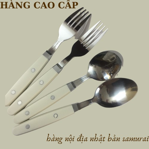 💖 FREESHIP 💖 Set 8 thìa dĩa inox cao cấp cán nhựa ABS Nhật Bản