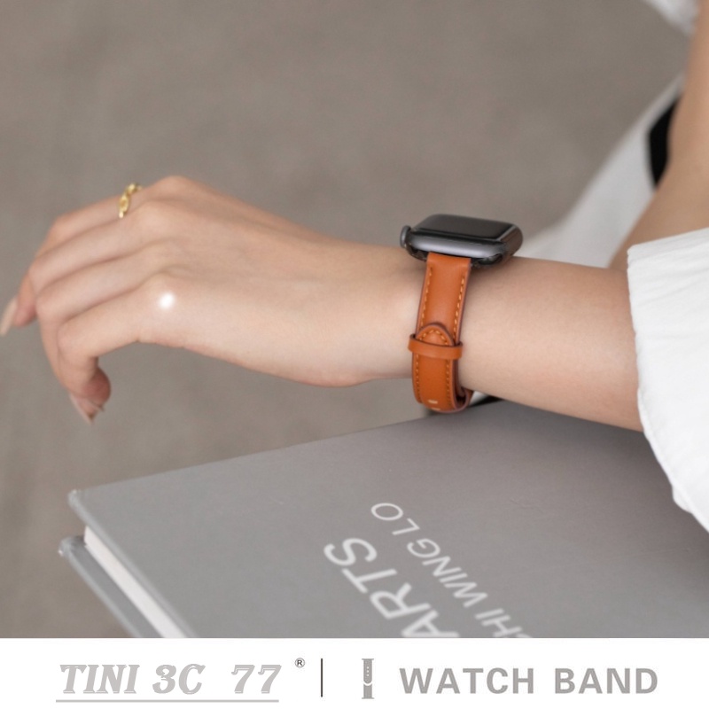Dây Đeo Bằng Da Thật Có Khóa Kim Loại 38mm 40mm 41mm 42mm 44mm 45mm Cho Đồng Hồ Apple Watch Series 7 SE 6 5 4 3