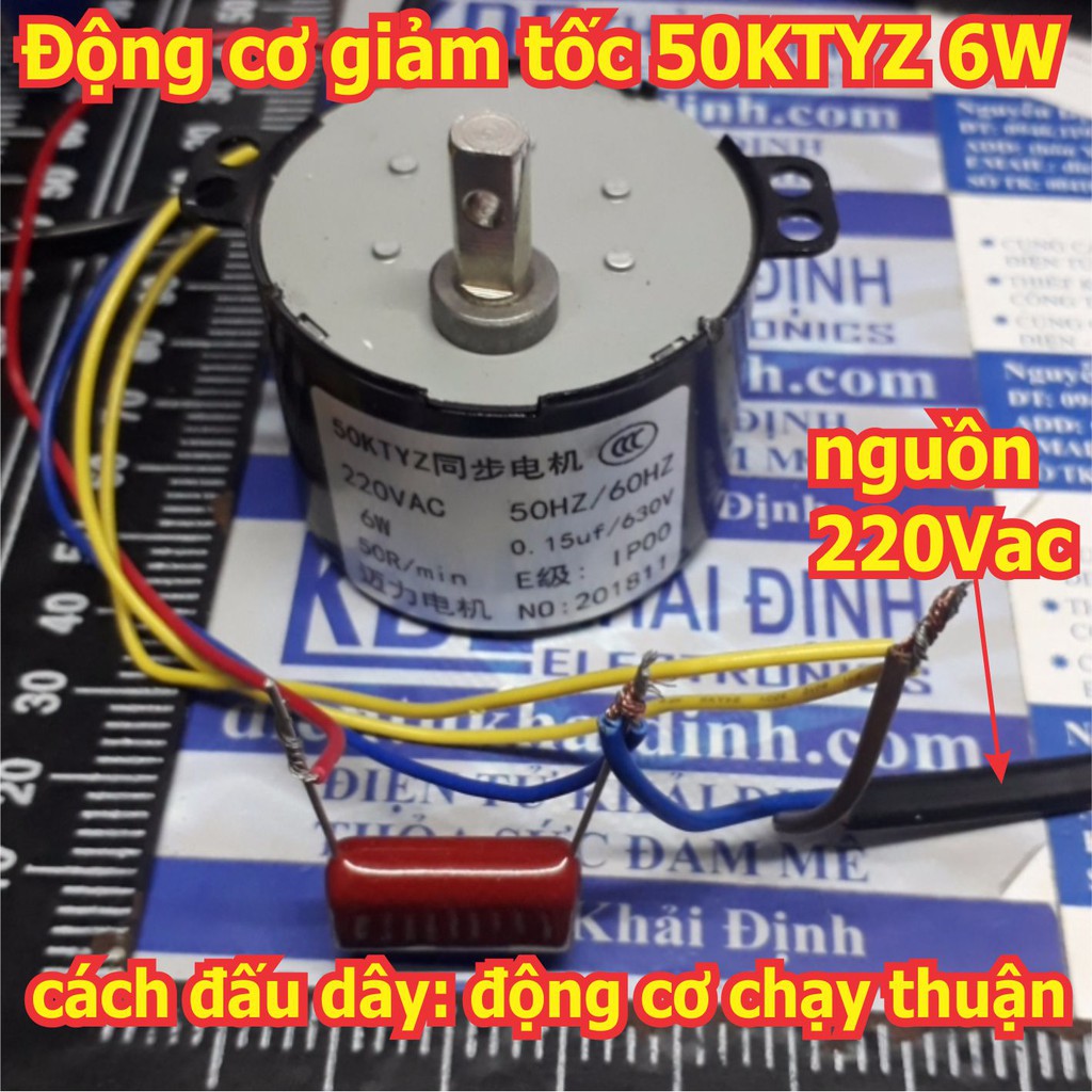 ĐỘNG CƠ GIẢM TỐC 220VAC 50KTYZ TRỤC 7MM 6W đủ tốc độ từ 10-110V/P kde5242