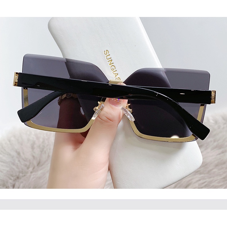 Kính Mát Oversized Không Gọng Màu Sắc gradient Phong Cách Châu Âu Cho Nữ