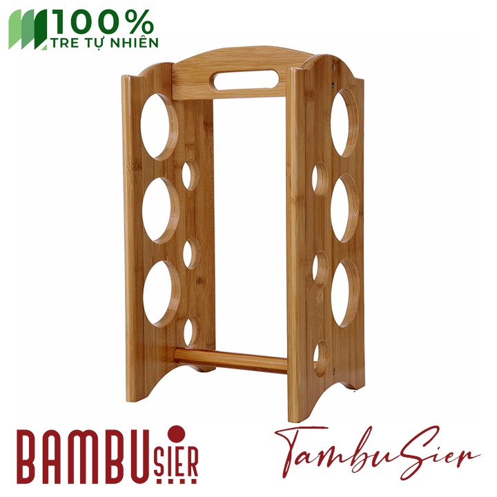 Giá kệ rượu vang để bàn bằng gỗ tre