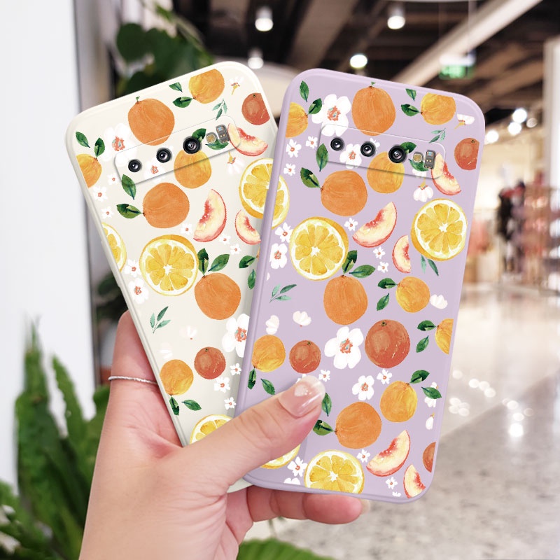 Ốp Điện Thoại Mềm Hình Quả Cam Màu Nước Sáng Tạo Cho Samsung Galaxy S10 S10E Plus S9 Plus