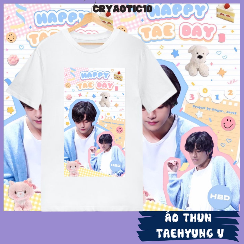 Áo thun các thành viên BTS Jungkook Jimin V RM Jin Jhope Suga tay lửng thun cotton unisex cryaotic10