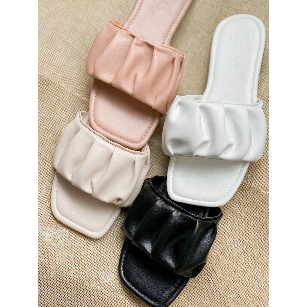 Dép bản ngang bèo dúm viền chỉ  - THENYSMILE - BEOS 2