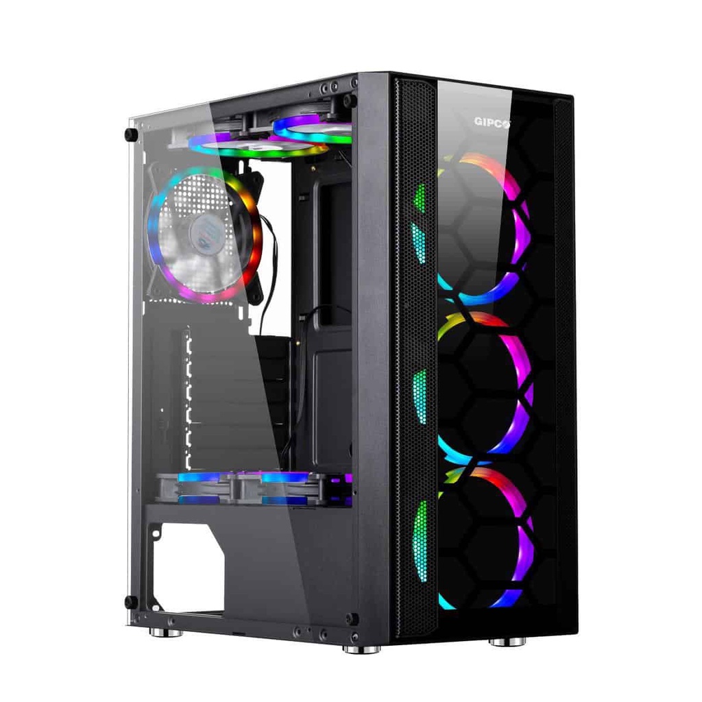 Vỏ case máy tính Gaming GIPCO 5986 mặt kính cường lực