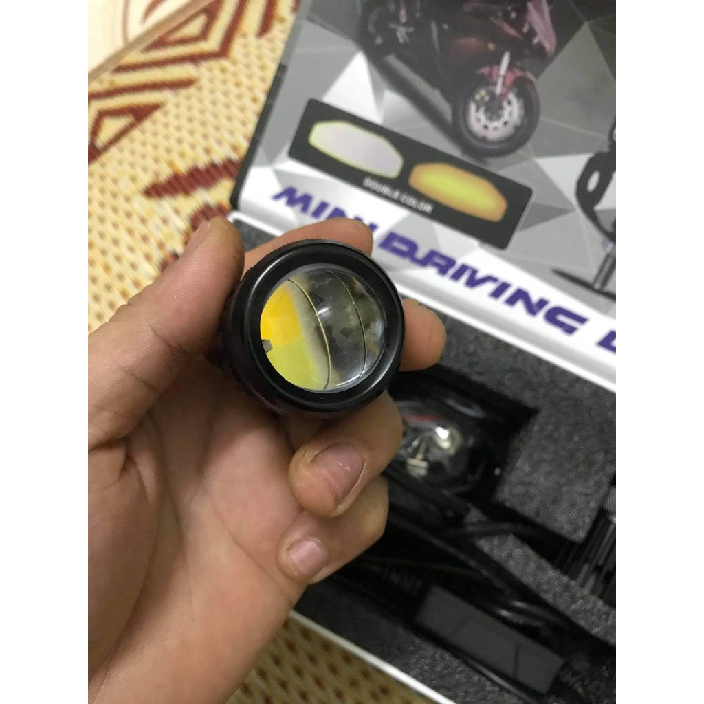Đèn Trợ Sáng Mini 2 màu Cost Vàng Pha Trắng Chống Nước Bảo Hành 6 Tháng