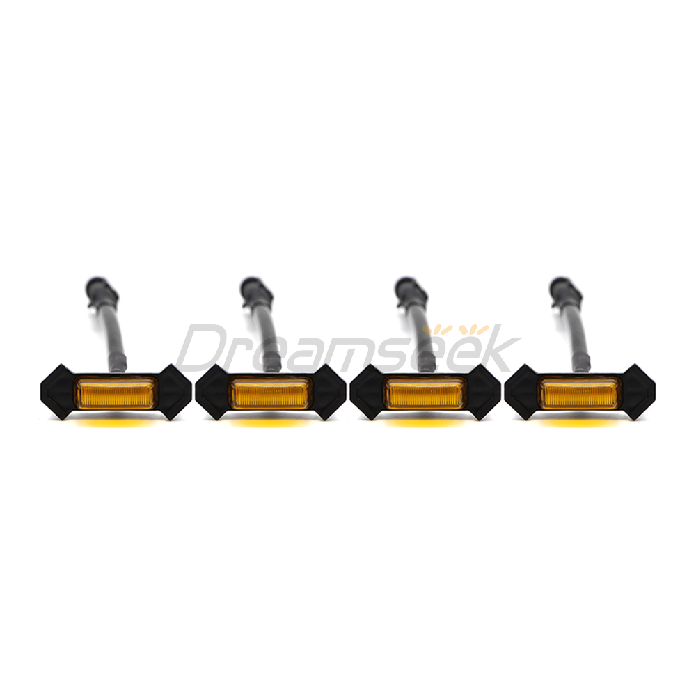 Bộ 4 đèn LED gắn lưới tản nhiệt màu vàng tương thích với Toyota Tacoma Trd Pro 2016 2017 2018 2019 2020