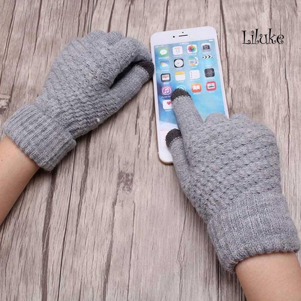 Găng Tay Dệt Kim Mềm Mại Ấm Áp Có Thể Dùng Màn Hình Cảm Ứng