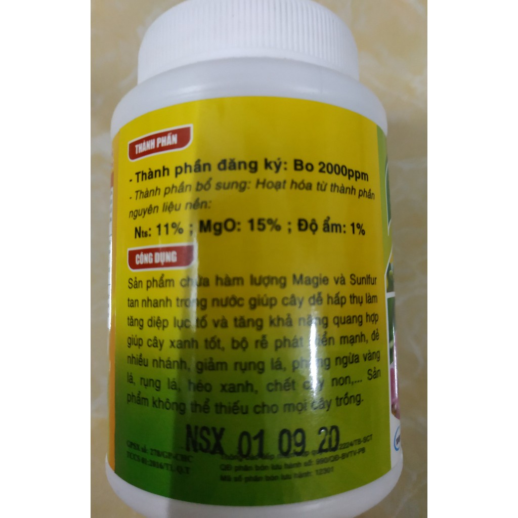 Phân bón lá Siêu Magie biến vàng thành xanh - chai 100 gram của BOMAX