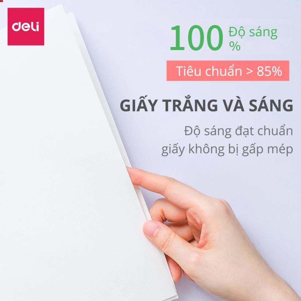 [MUA NHIỀU GIẢM THÊM] Giấy in A4 cao cấp Deli định lượng 70gsm - Tệp 500 tờ,  chống tích điện, chống lóa - W7401 .