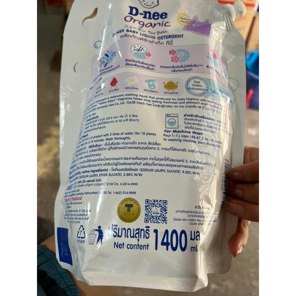 Nước giặt Dnee Organic hàng nội địa Thái Lan cho bé( Túi 1400ml)