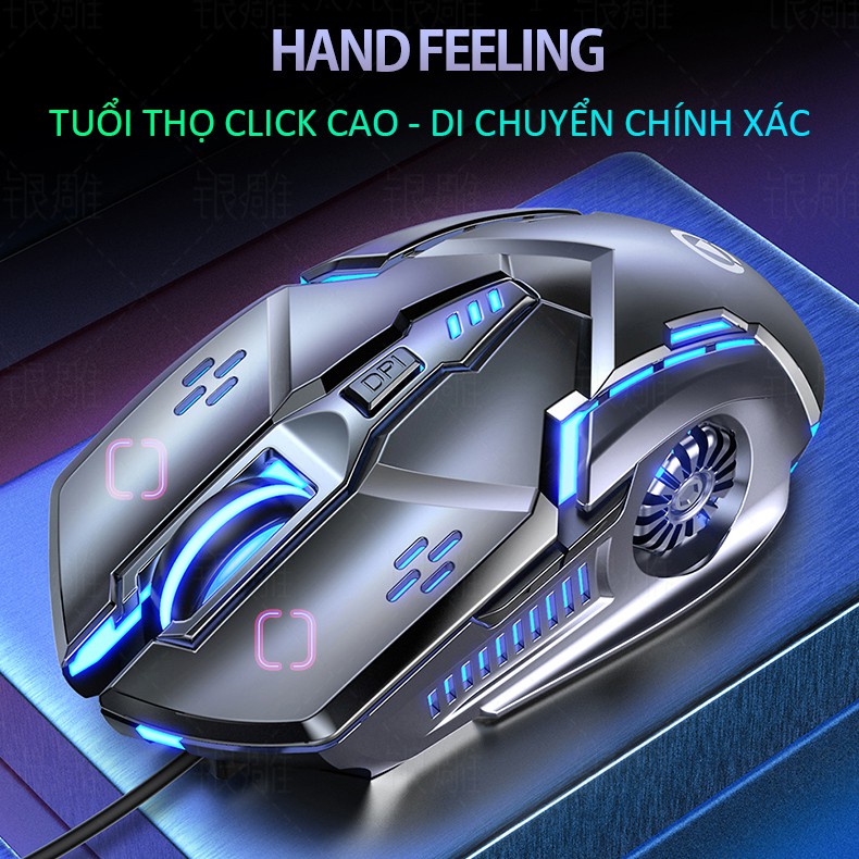 Chuột gaming máy tính có dây game thủ Vinetteam YINDIAO G5 3200DPI / Chế độ LED 7 màu / 6 nút bấm -Hàng Chính Hãng -4398