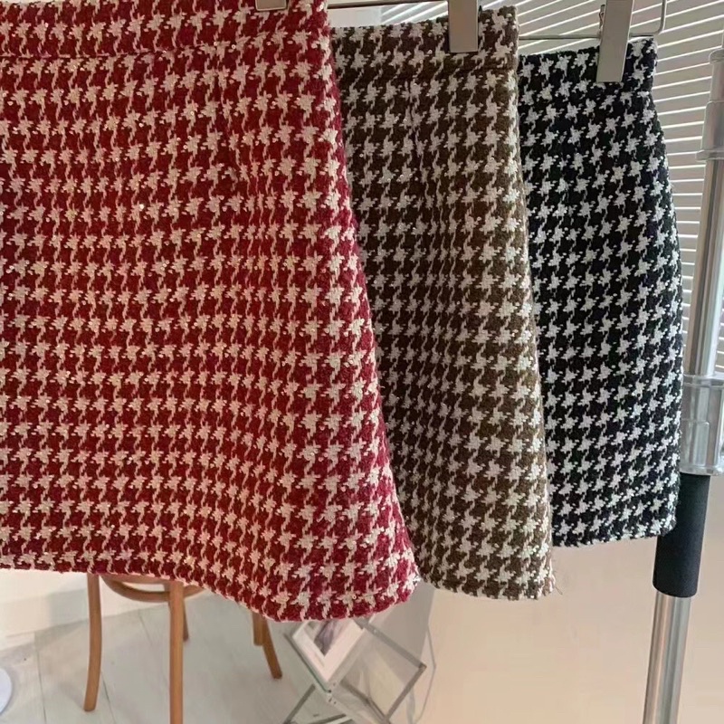 Chân váy dạ kẻ