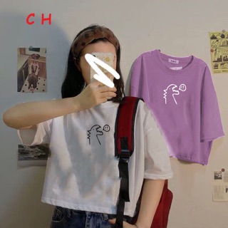 Áo croptop đầu khủng long !! chất tici Haiphuc TH6