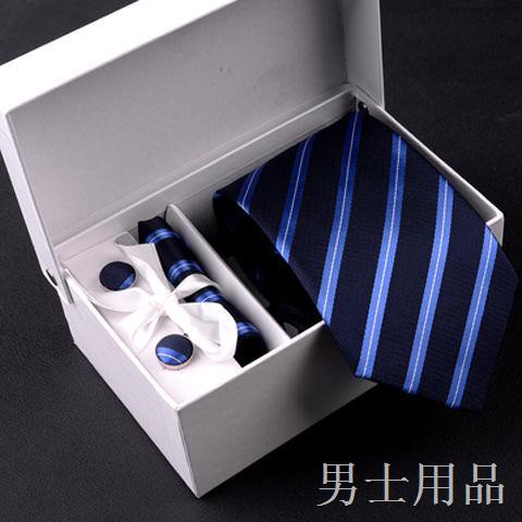 Cà vạt nam mới Bộ 6 món miễn phí công sở chuyên nghiệp cho bạn trai Quà cưới chú rể Hộp phiên bản Hàn Quốc3
