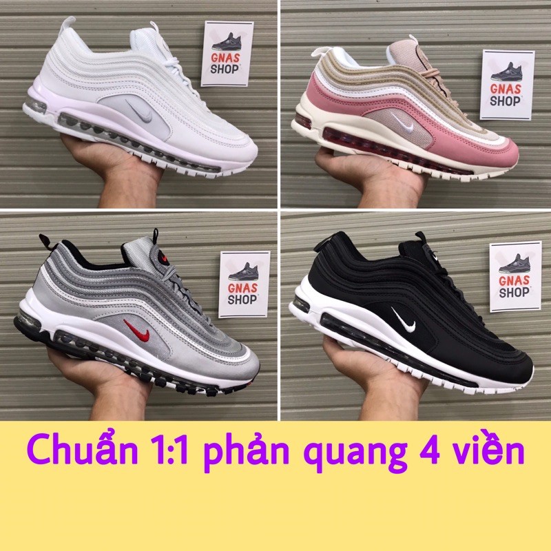 Airmax 97 [Phản quang 4 viền] Giày thể thao nam nữ màu max 97 - đế đệm khí