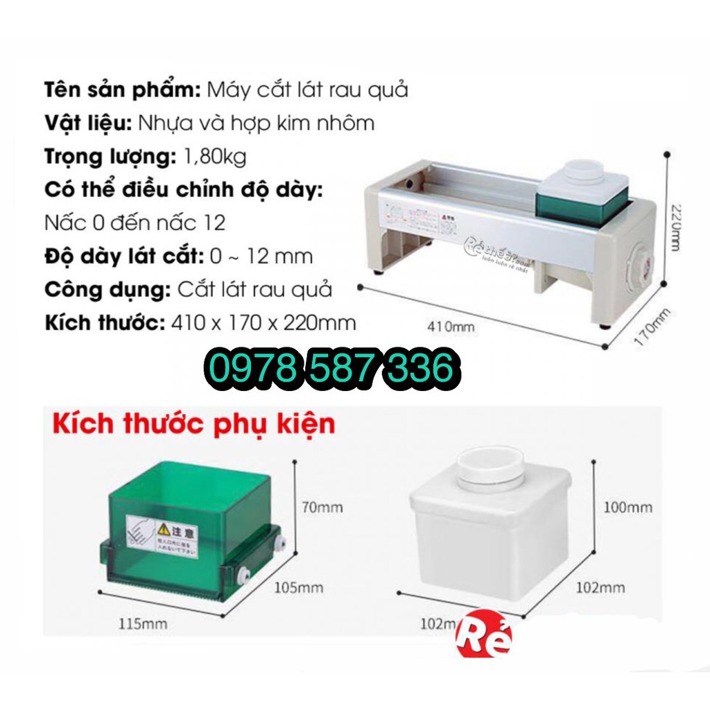 Máy Thái Lát Hoa Quả - Máy Cắt Hoa Quả - Cỡ Dao 0 - 12MM