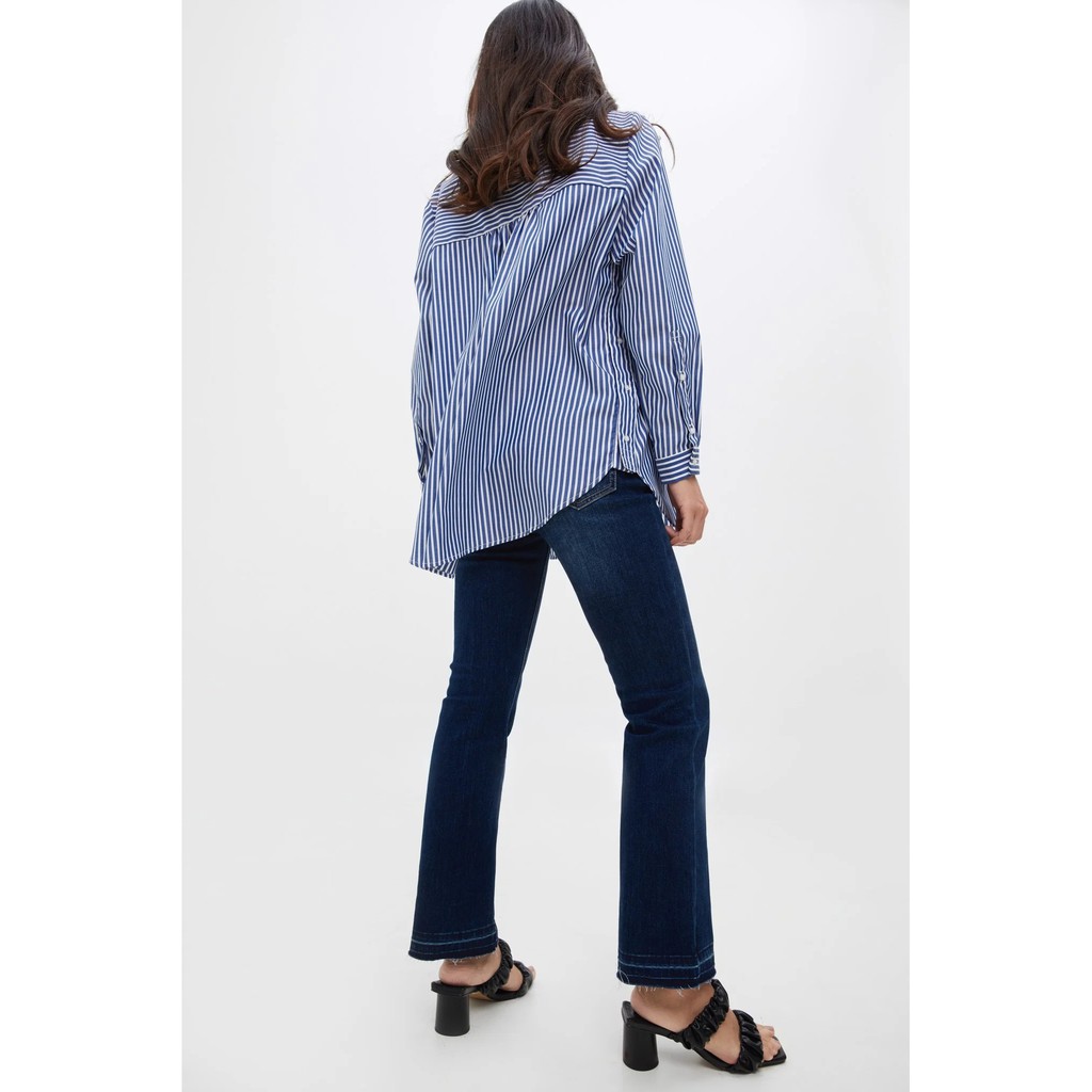 TheBlueTshirt -  Áo Sơ Mi Phom Rộng Nữ -  Pocket Oversized Shirt Bold Stripes