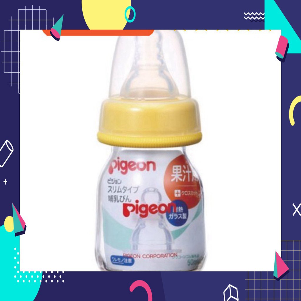 Bình uống nước trà, nước trái cây Pigeon nội địa Nhật cổ hẹp thuỷ tinh 50ml