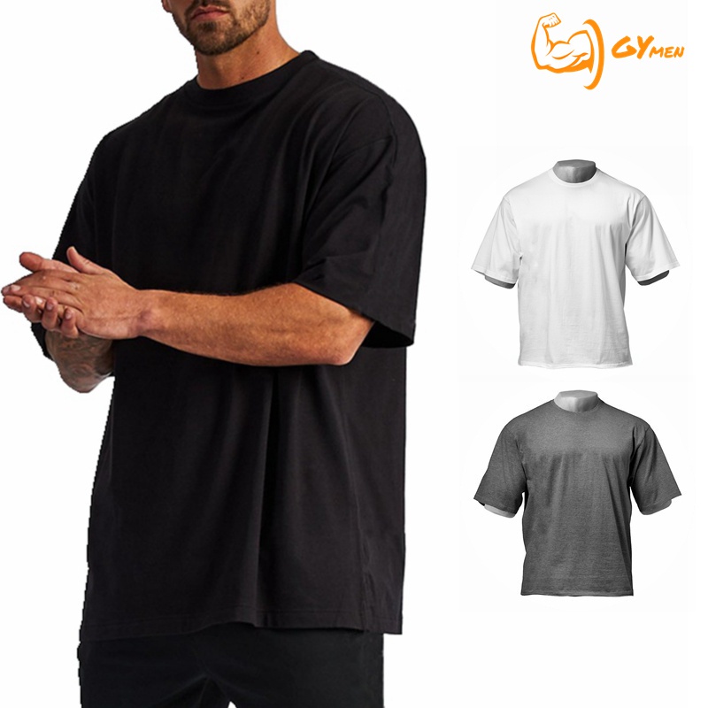 [GYMen]   Áo cổ tròn  tập thể dục nam   Áo Thun Thể Thao Tay Ngắn Dáng Rộng Thoáng Khí Thời Trang Cho Nam