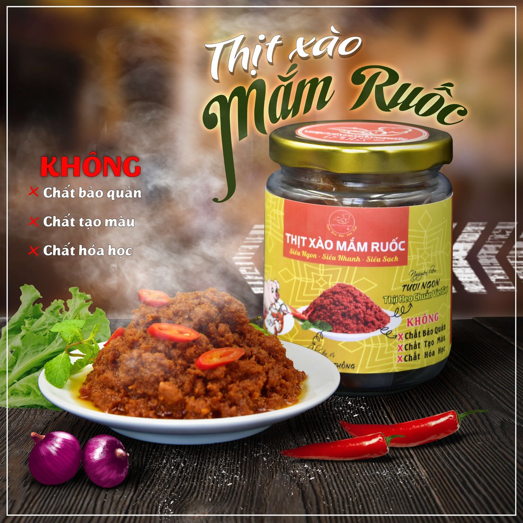 Thịt xào mắm ruốc PTK hộp 170 gram ⚡ Đặc sản miền Bắc ⚡ nguyên liệu tươi ngon_ thịt heo đạt chứng nhận VIETGAP