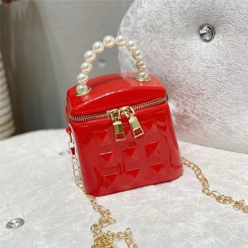 Túi đeo vai IELGY mini phối dây đeo chuỗi hạt ngọc trai thời trang