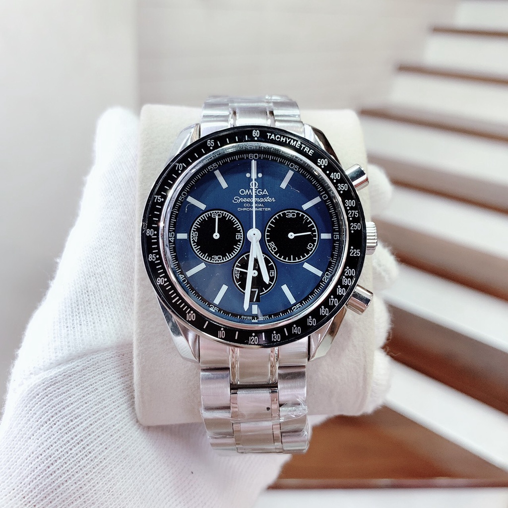 Đồng hồ OM nam speedmaster , dây thép , size 44mm, máy pin