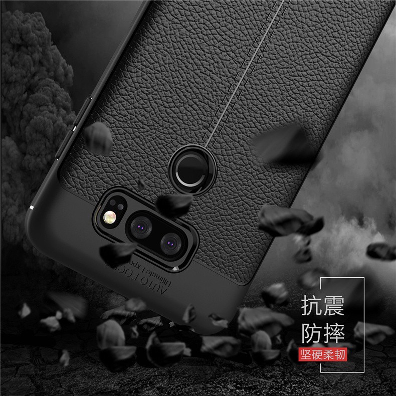 Ốp lưng vân da đen LG V30