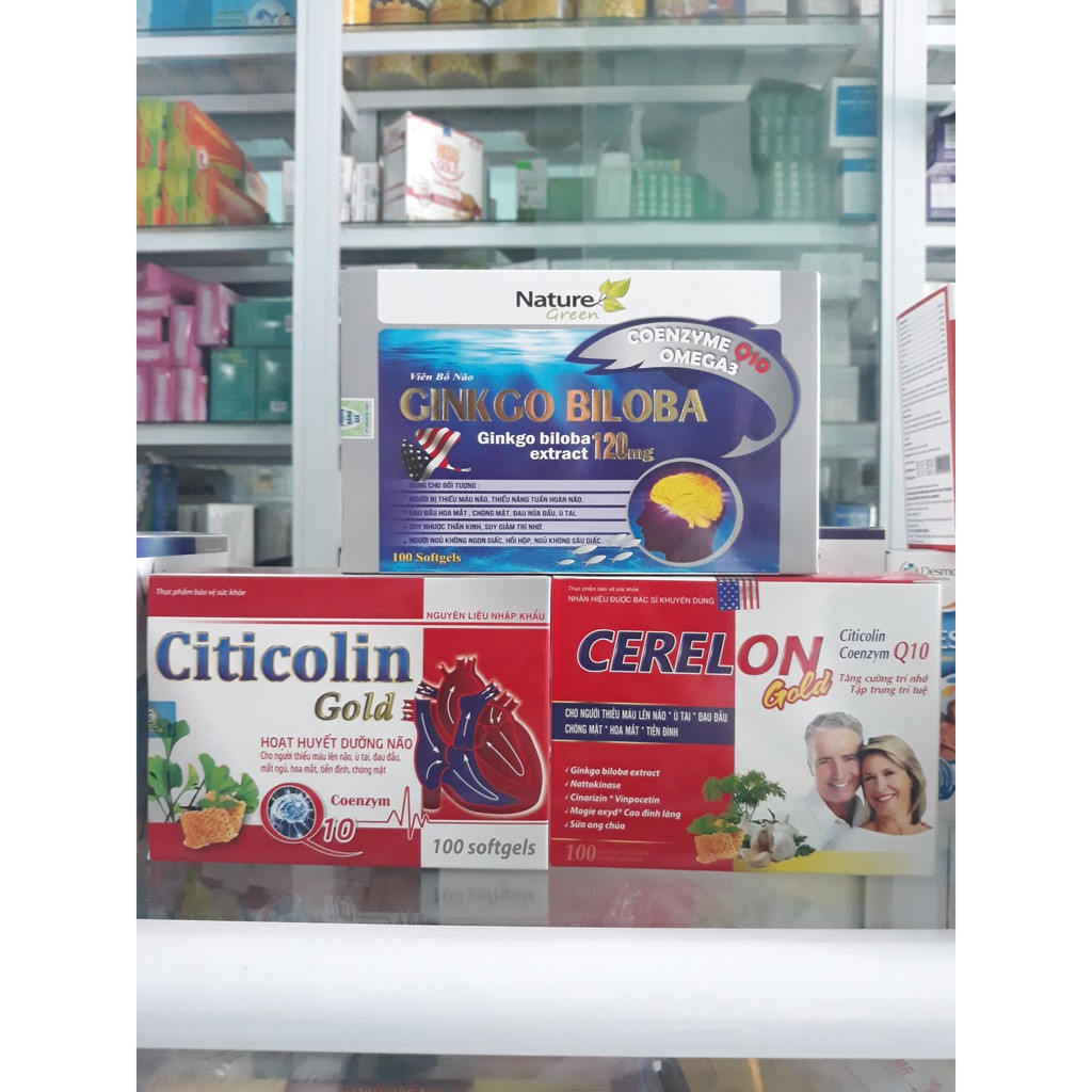 Bổ não GINKGO BILOBA with coenzyme Q10 & Omega3