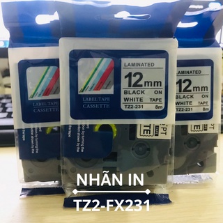 Giấy in nhãn - nhãn in tiêu chuẩn tze-231/tz2-231 chữ đen trên nền trắng