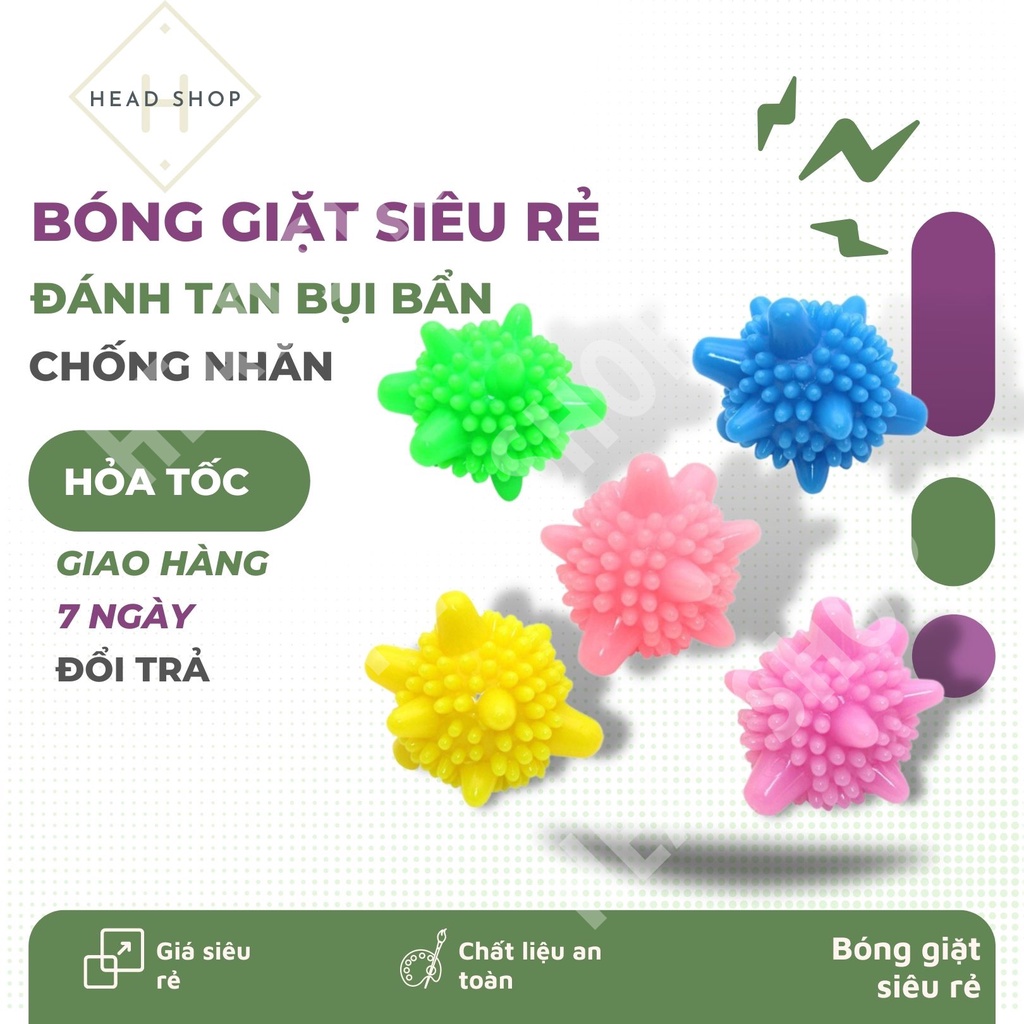 Quả bóng giặt gai tẩy sạch đồ quần áo làm phẳng chống nhăn /nước giặt xả vải BG1 HEAD SHOP