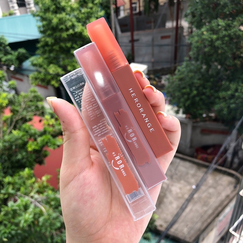 Son kem Heorange vuông siêu mịn hiệu ứng tráng gương thiết kế xinh xắn | BigBuy360 - bigbuy360.vn