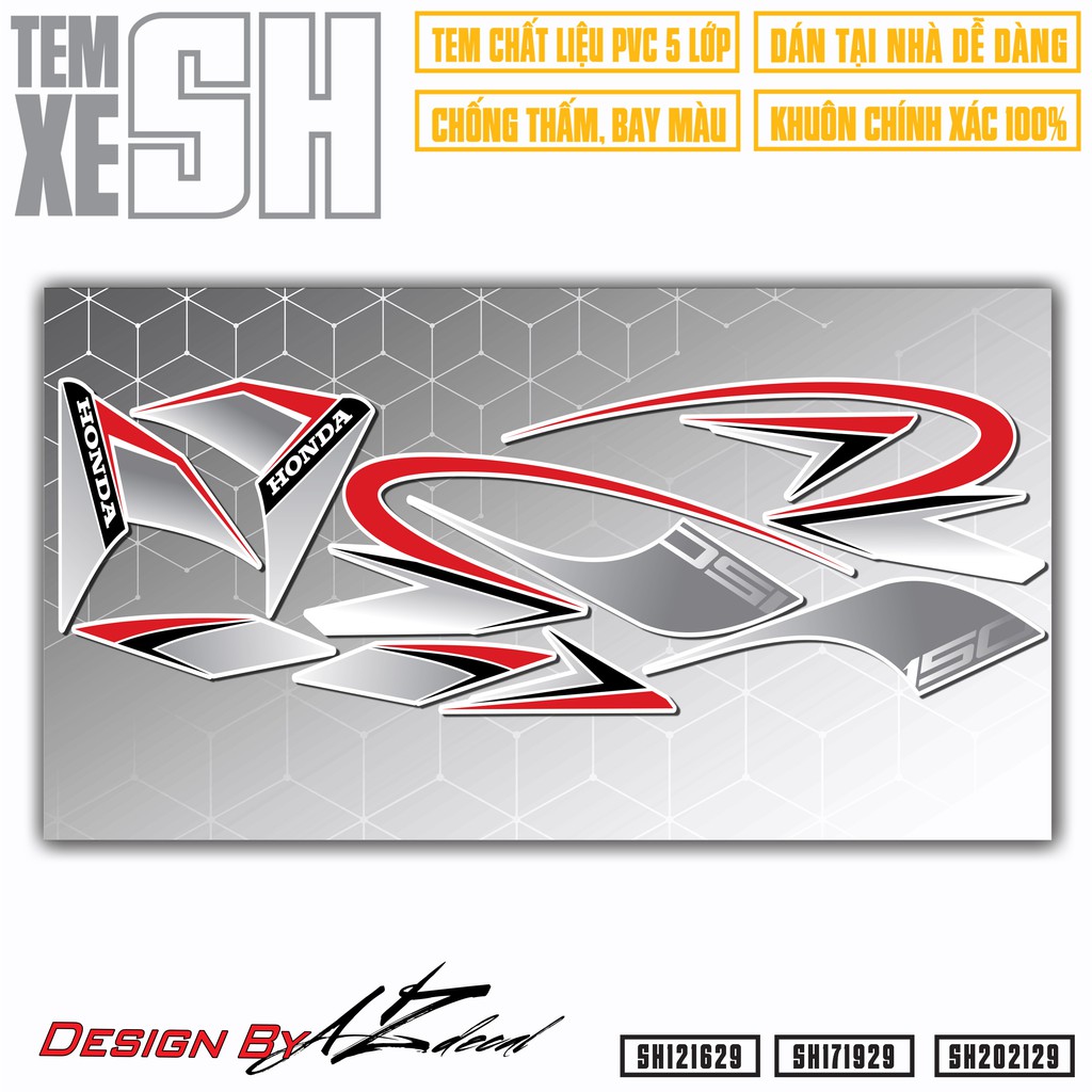 Tem Chỉ 150i Dán Xe SH | SH29 | Decal Rời Dán Xe Chống Nước, Bền Màu, Cắt Khuôn Sẵn Dễ Dán Tại Nhà