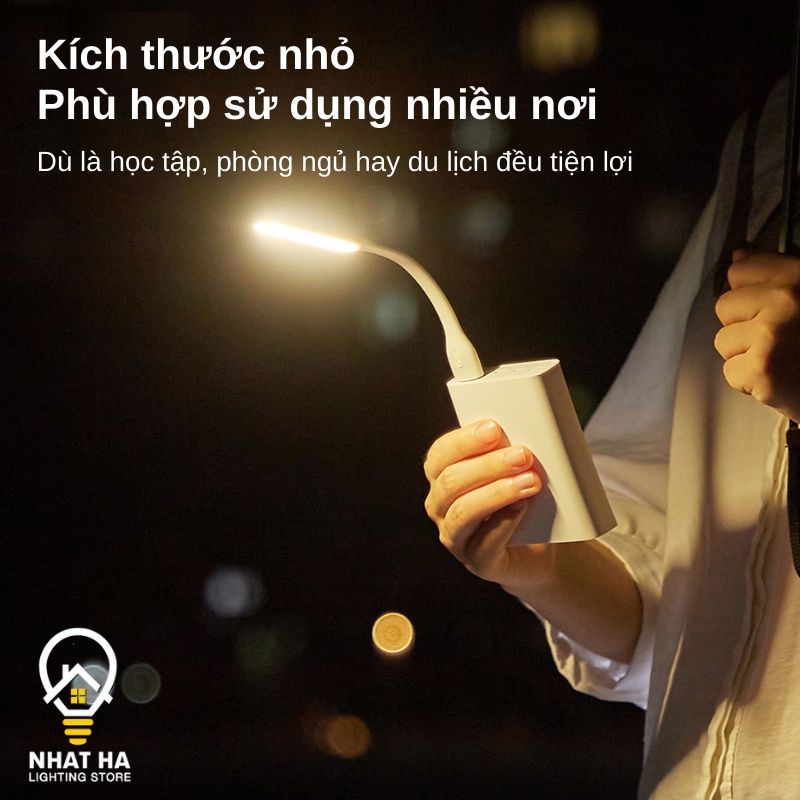 Đèn Led USB mini siêu sáng Nhật Hạ cắm vào laptop PC Sạc dự phòng Củ sạc làm Đèn ngủ - Giao Màu Ngẫu Nhiên