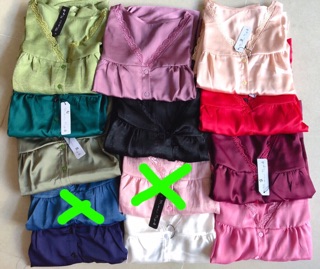 Bộ ngủ lụa satin tay cánh tiên