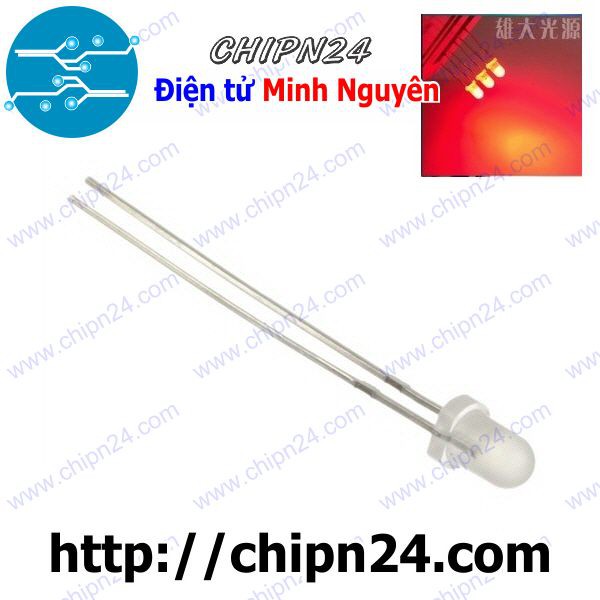 [50 CON] (TK1) Led 3mm Đục màu ĐỎ (DD3)