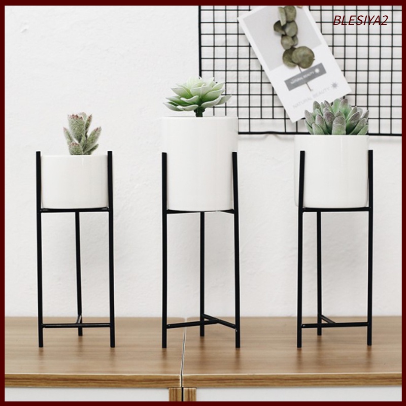 Nordic Ceramic Iron Art Vase Set for Home Office Decor Flower Pot White-S