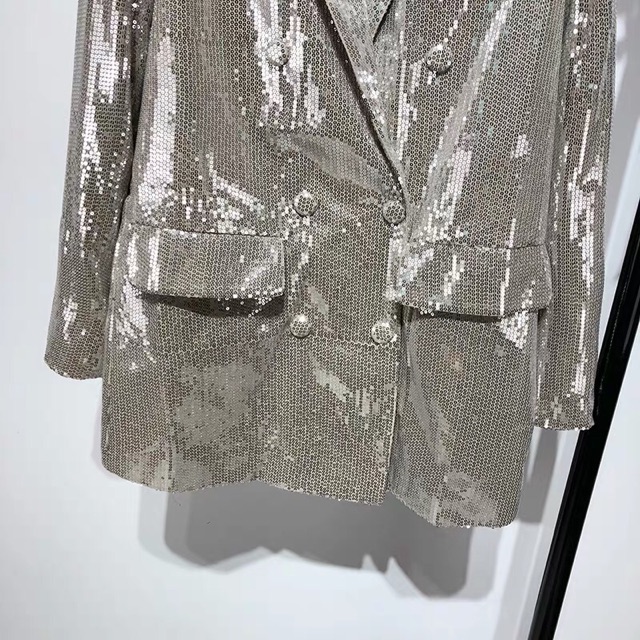 (ORDER) Áo khoác dài tay kim sa cổ vest | BigBuy360 - bigbuy360.vn